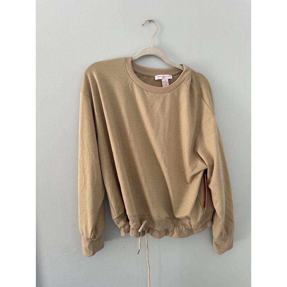 Adrienne Vittadini Womens Crop Top Sweatshirt Size 1X Brown